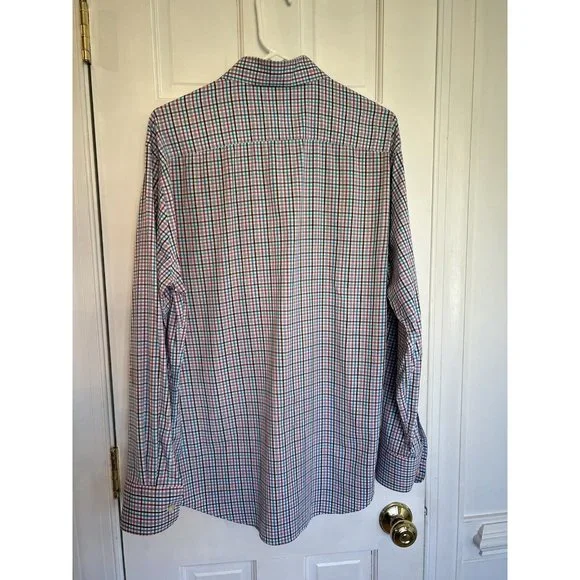 Peter Millar Pink Blue Plaid Summer Comfort Button Down‎ Shirt Size Medium - Picture 6 of 14